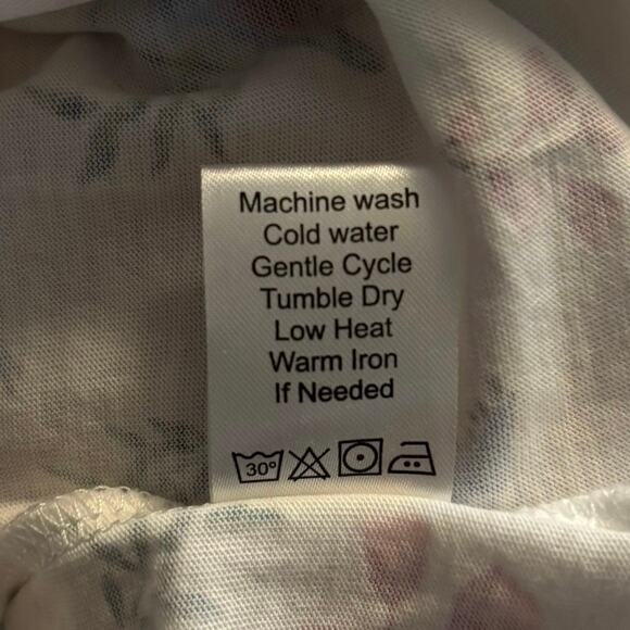 Cuddledown Size S Pima Cotton Nightgown Bird Floral Nature Print Midi Length - Picture 6 of 6